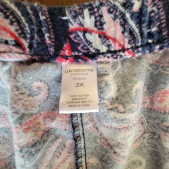 Liz Claiborne paisley  flannel drawstring lounge pants - Picture 4 of 4